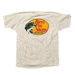 Vintage‎ Bass Pro Shops T Shirt White Graphic Print Mens XL Fruit of the Loom